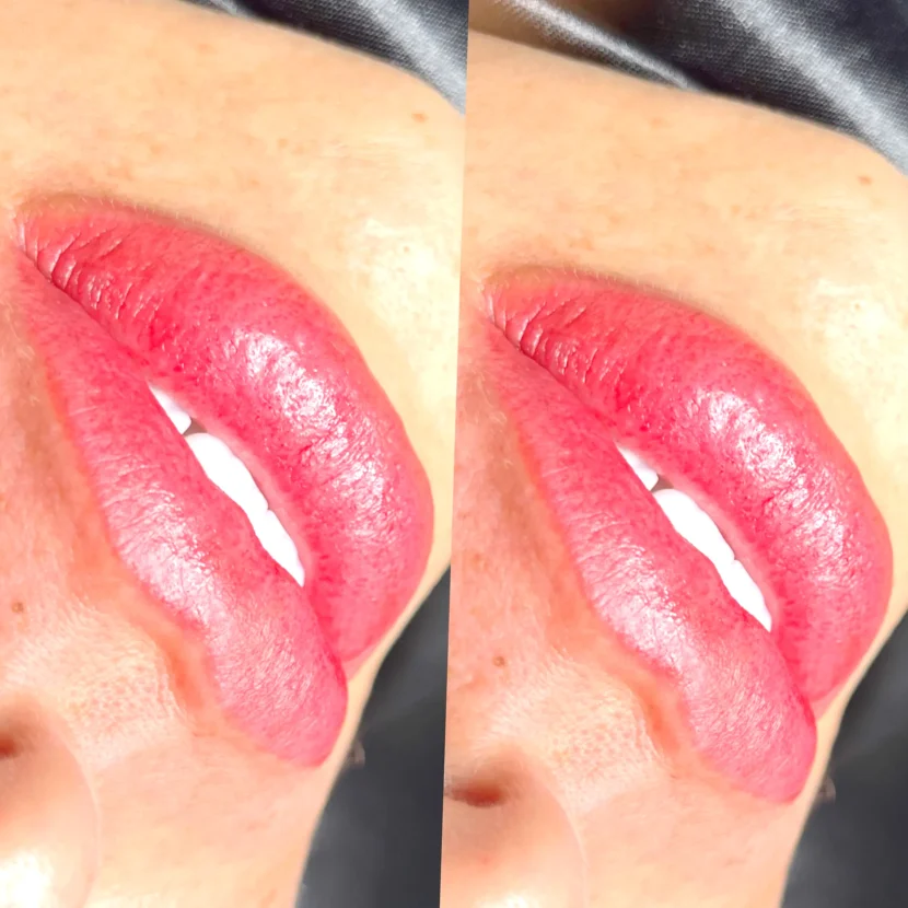 shower after lip blush tattoo